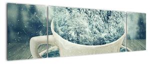 Obraz - Zimowy świat w kubeczku (170x50 cm)