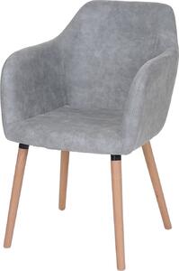 Krzesło do jadalni Malmö T381, krzesło kuchenne, design retro 50s ~ tekstylia, beton vintage szary, jasne nogi