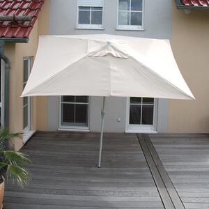 Parasol N23, parasol ogrodowy, prostokątny odchylany 2x3m, poliester/aluminium 4,5kg ochrona UV 50+ ~ kremowy