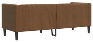 Sofa chesterfield z waÅkami, 3-os., brÄ zowa, sztuczny zamsz
