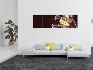 Obraz - Świecące kwiaty (170x50 cm)