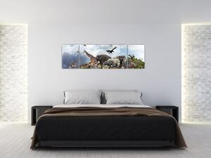 Obraz - Zwierzątka na wyspie (170x50 cm)