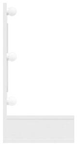 Szafka z lustrem i LED, biała z połyskiem, 90x31,5x62 cm