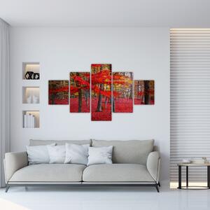 Obraz - Czerwony Las (125x70 cm)