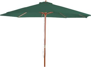 Parasol Florida, parasol ogrodowy, Ø 3,5m poliester/drewno 7kg ~ zielony