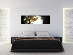 Obraz - Piłka ze złotymi motywami (170x50 cm)