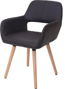 Krzesło do jadalni HWC-A50 II, krzesło kuchenne, retro 50s design ~ imitacja skóry , brązowe, jasne nogi