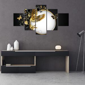 Obraz - Piłka ze złotymi motywami (125x70 cm)