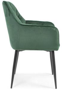 Fotel krzesło welurowe EMMA - butelkowa zieleń