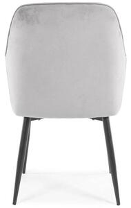 Fotel krzesło welurowe EMMA - szare