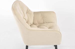 Fotel krzesło welurowe EMMA - beżowy