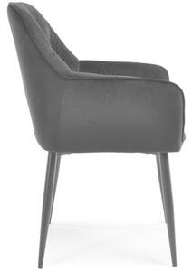 Fotel krzesło welurowe EMMA - czarne