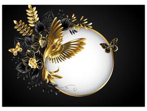 Obraz - Piłka ze złotymi motywami (70x50 cm)