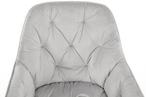 Fotel krzesło welurowe EMMA - szare