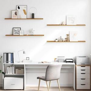 Drewniana półka ścienna modularna - beżowa, 4 półki, nowoczesny design