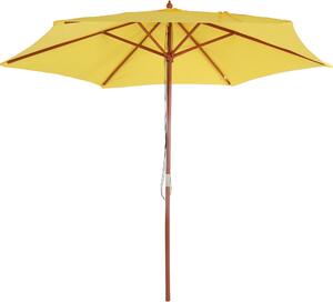 Parasol Florida, parasol ogrodowy, Ø 3m poliester/drewno ~ żółty