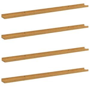 Drewniana półka ścienna modularna - beżowa, 4 półki, nowoczesny design