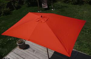 Parasol Florida, parasol ogrodowy, 2x3m poliester/drewno 6kg ~ terakota