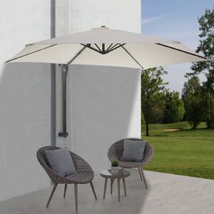 Casoria parasol ścienny, wspornikowy parasol balkonowy, odchylany 3m, poliester aluminium/stal 9kg ~ kremowy