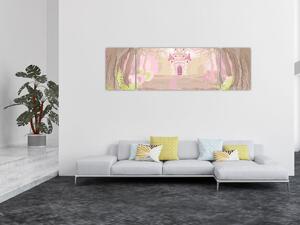 Obraz - Podróż do różowego królestwa (170x50 cm)