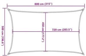 Żagiel przeciwsłoneczny, 160 g/m², kolor taupe, 5x8 m, hdpe