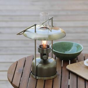 Markslöjd Lampa stołowa LED Fanos, możliwość ściemniania, brązowy / mosiężny, salon / jadalnia, metal, antyczny