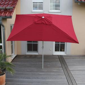 Parasol N23, parasol ogrodowy, prostokątny odchylany 2x3m, poliester/aluminium 4,5kg ochrona UV 50+ ~ bordo