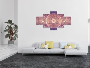 Obraz - Mandala na fioletowym gradiencie (125x70 cm)