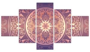 Obraz - Mandala na fioletowym gradiencie (125x70 cm)
