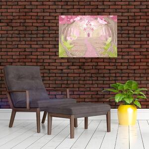 Obraz - Podróż do różowego królestwa (70x50 cm)