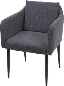 Krzesło do jadalni HWC-H93, krzesło kuchenne fotel krzesło ~ tkanina/tekstylia ciemnoszary