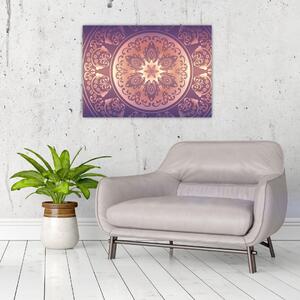 Obraz - Mandala na fioletowym gradiencie (70x50 cm)