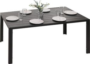 Aluminiowy stół jadalniany HWC-N40, stół bistro stół ogrodowy stół balkonowy, odporny na warunki atmosferyczne 140x80cm ~ antracyt
