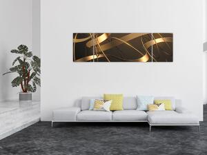 Obraz - Brązowe wstążki (170x50 cm)