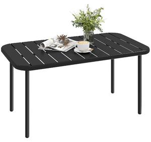 Stolik pomocniczy ze stali odpornej na warunki atmosferyczne, prostokątny stolik balkonowy, łatwy w pielęgnacji stolik ogrodowy, czarny | 90 x 50 x 43 cm | 6,4 kg | stal ocynkowana