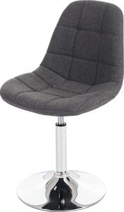 Krzesło do jadalni HWC-A60, krzesło obrotowe, retro 50s design ~ tkanina/tkanina jasnoszara, podstawa chromowana