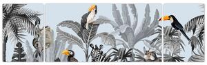 Obraz zwierząt w tropikalnym lesie (170x50 cm)