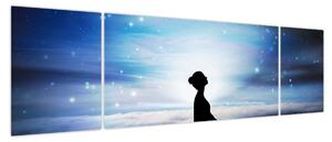 Obraz medytującej kobiety (170x50 cm)