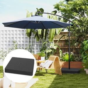 Podstawa do parasola z płytami obciążającymi do napełniania, obciążniki do parasola z krzyżową podstawą z tworzywa sztucznego, czarne | 89 × 89 cm | do 80 kg | poliester 400 g/m²