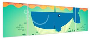 Obraz - Szczęśliwy wieloryb (170x50 cm)