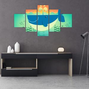 Obraz - Szczęśliwy wieloryb (125x70 cm)