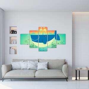 Obraz - Szczęśliwy wieloryb (125x70 cm)