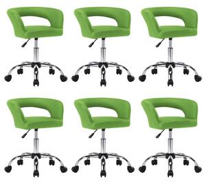 Krzesła stołowe, 6 szt., zielone, sztuczna skóra