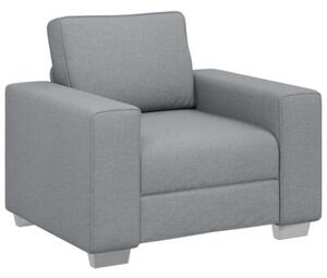 Sofa 3 szt. jasnoszary tkanina lniana