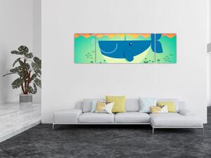 Obraz - Szczęśliwy wieloryb (170x50 cm)