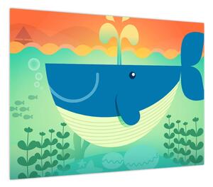 Obraz - Szczęśliwy wieloryb (70x50 cm)