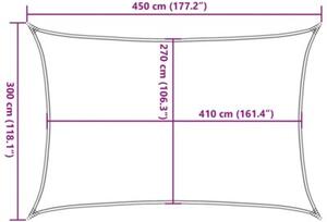 Żagiel przeciwsłoneczny, 160 g/m², antracytowy, 3x4,5 m, hdpe