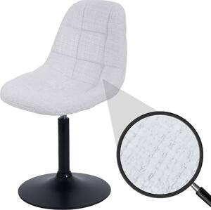Krzesło do jadalni HWC-A60, krzesło kuchenne obrotowe, stal tkanina/tkanina szenilowa (465g/m²) ~ kremowy