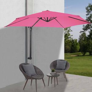 Parasol ścienny Casoria, wspornikowy parasol balkonowy parasol parasol, 3m odchylany, poliester aluminium/stal 9kg ~ różowo-różowy