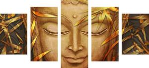 5-częściowy obraz uśmiechnięty Budda